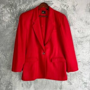 Vintage LizSport Red Wool Blazer‎ Suit Jacket 10 Preppy Academia Quiet Luxury